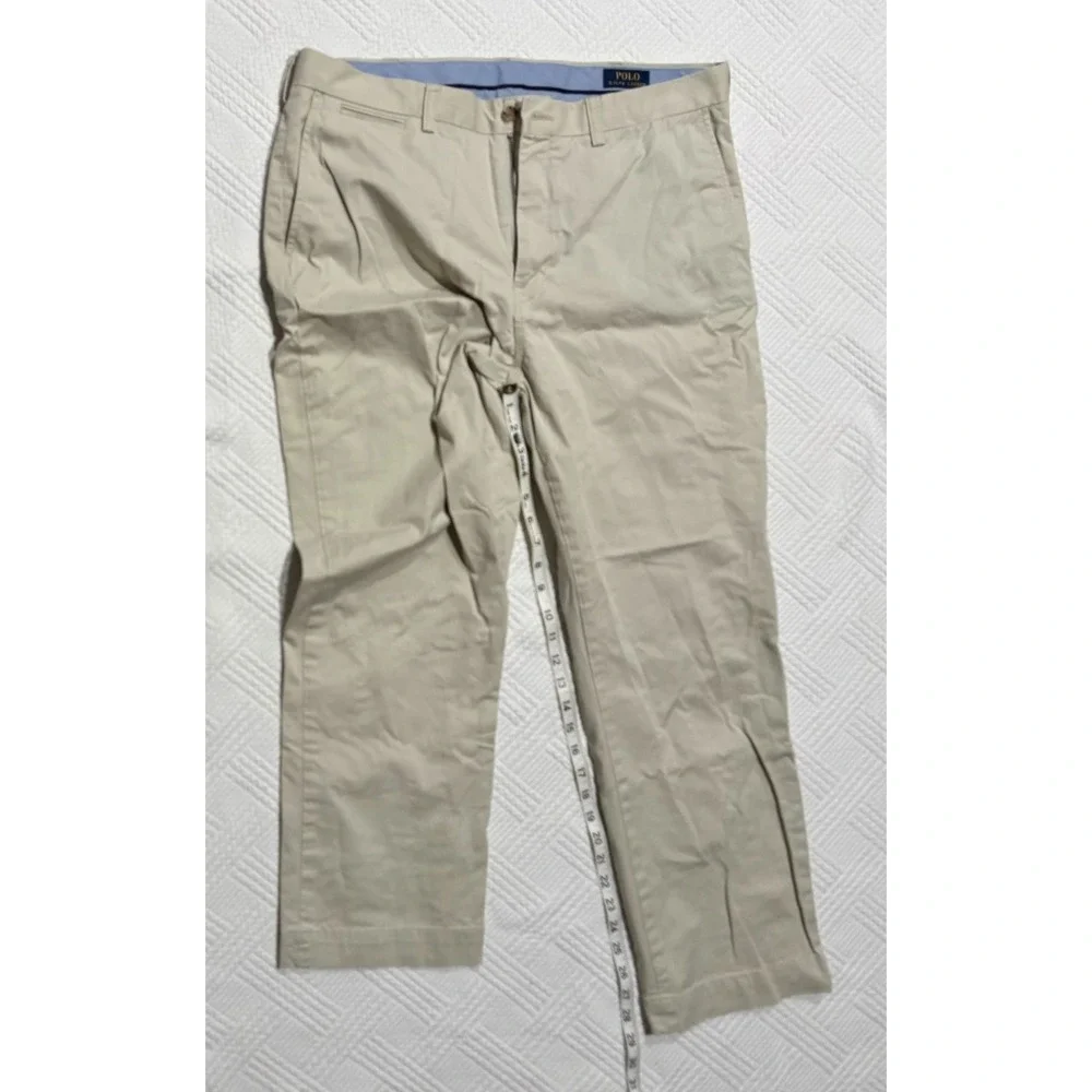 Polo Ralph Lauren Men's Tan Neutral Stretch Classic Fit Pants 36x30 Flat Front